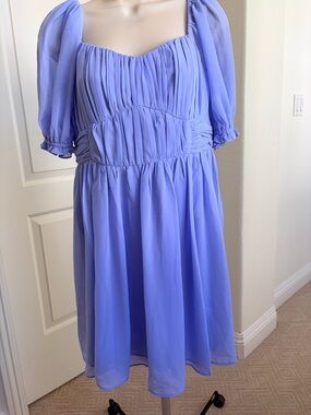 Abercrombie & Fitch Lilac Smocked Midi Skirt